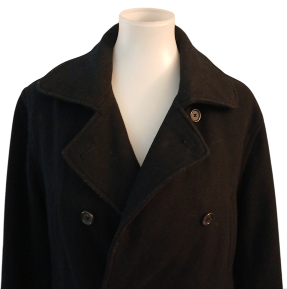 J. Crew Women's Black Pea Coat Size Medium Wool Blend Jacket - Picture 3 of 9